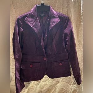 Talbots Royal Purple Velvet Blazer Size 2